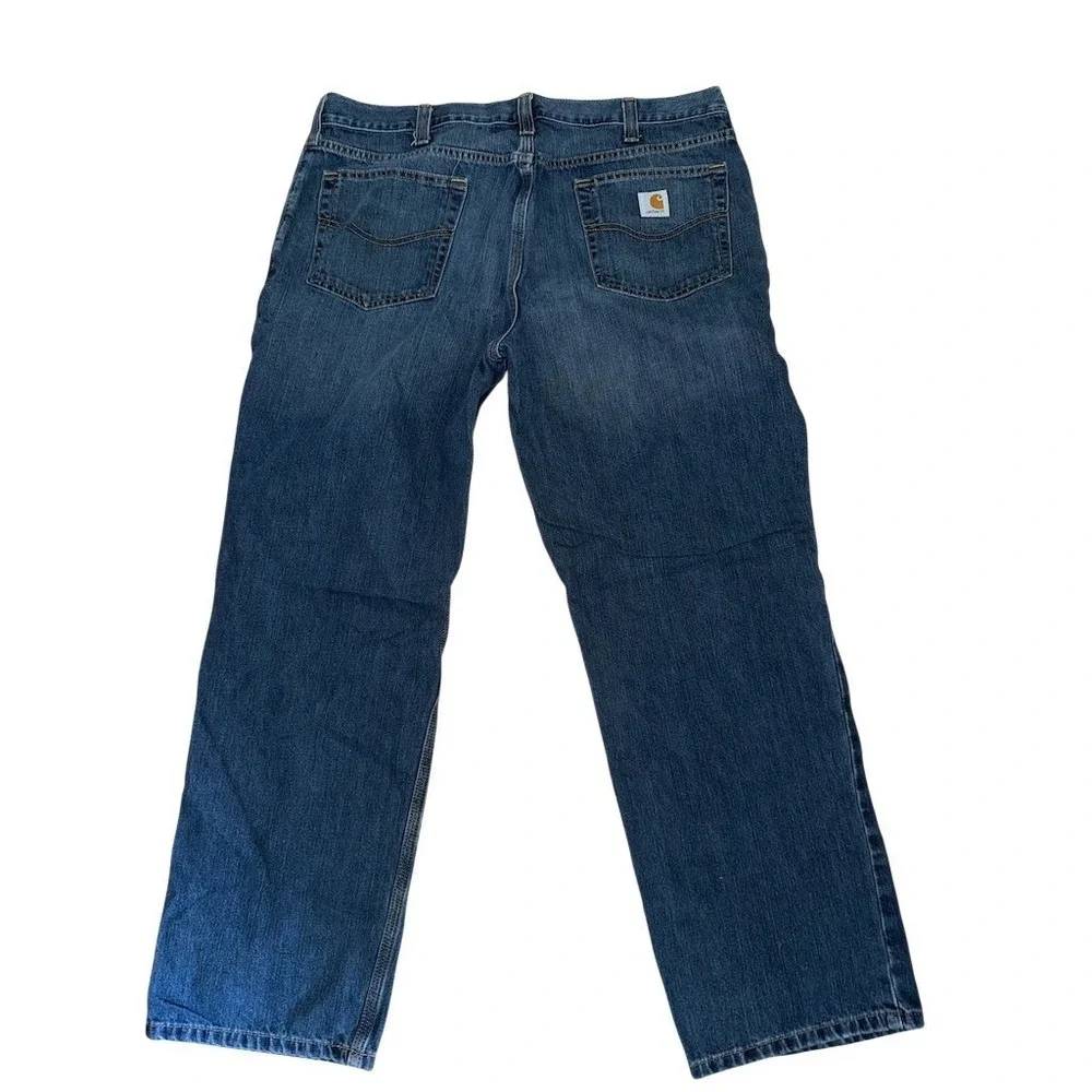 Carhartt Jeans Mens 38x30 Blue Medium Wash Relaxed Fit Straight Workwear